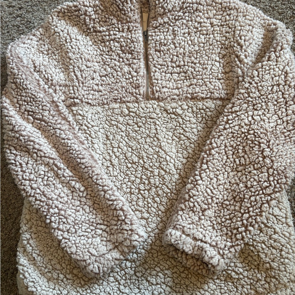Thread & Supply Cream Sherpa Turtleneck Sweater